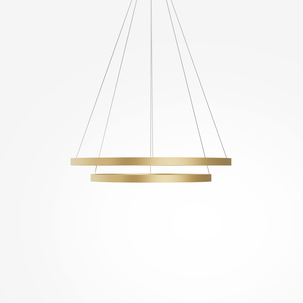 Rim Ø80 Laiton suspension De Maytoni - Les deux anneaux sont r&eacute;glables individuellement en hauteur et en inclinaison, vous permettant de cr&eacute;er un style personnalis&eacute; et d'adapter la forme du luminaire &agrave; la pi&egrave;ce.