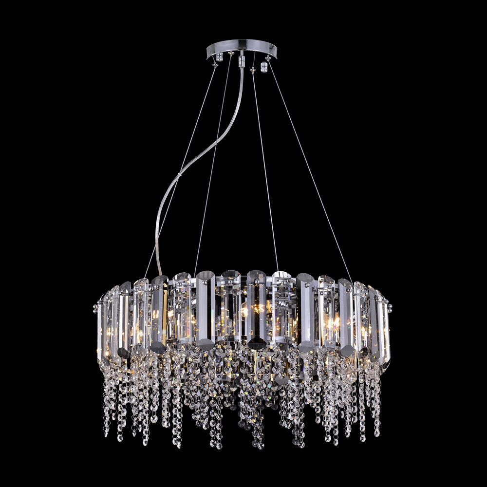 Hail Ø60 Chrome cristal De Maytoni - Les prismes &agrave; facettes refl&egrave;tent la lumi&egrave;re et cr&eacute;ent une lueur enchanteresse lorsque la lampe est allum&eacute;e.