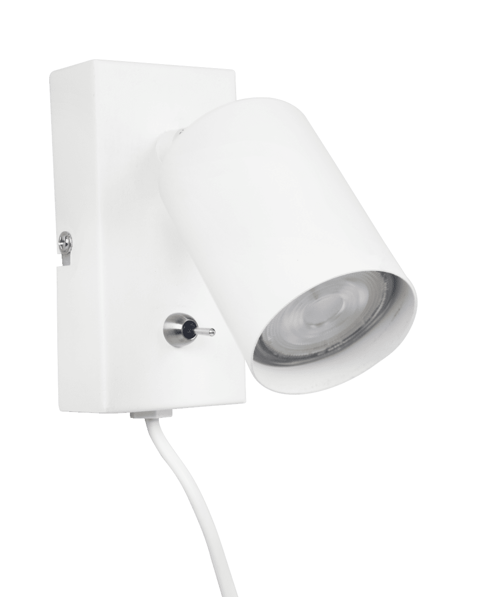 Line Blanc lampe de lecture De Lampan - Le spot mobile vous offre de grandes possibilit&eacute;s d'&eacute;clairage et est parfait comme lampe de lecture dans la chambre.