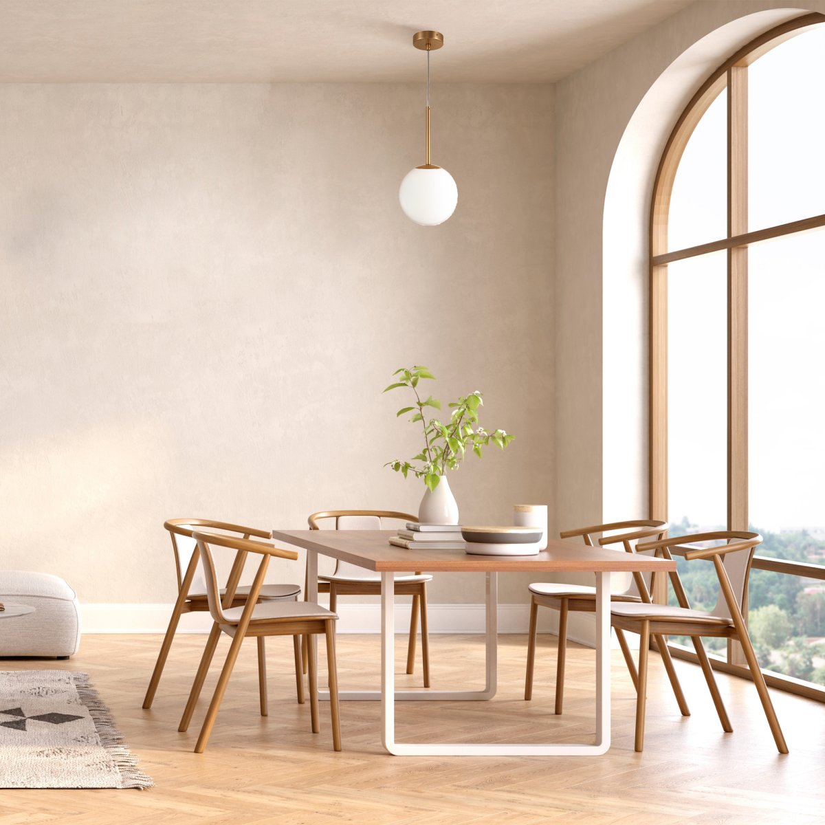 Basic form Ø18 Or suspension De Maytoni - Avec son globe en verre opale doux et son boîtier métallique fin d'aspect doré, la lampe offre une lumière belle et agréable qui s'intègre parfaitement dans les styles d'intérieur modernes et classiques.