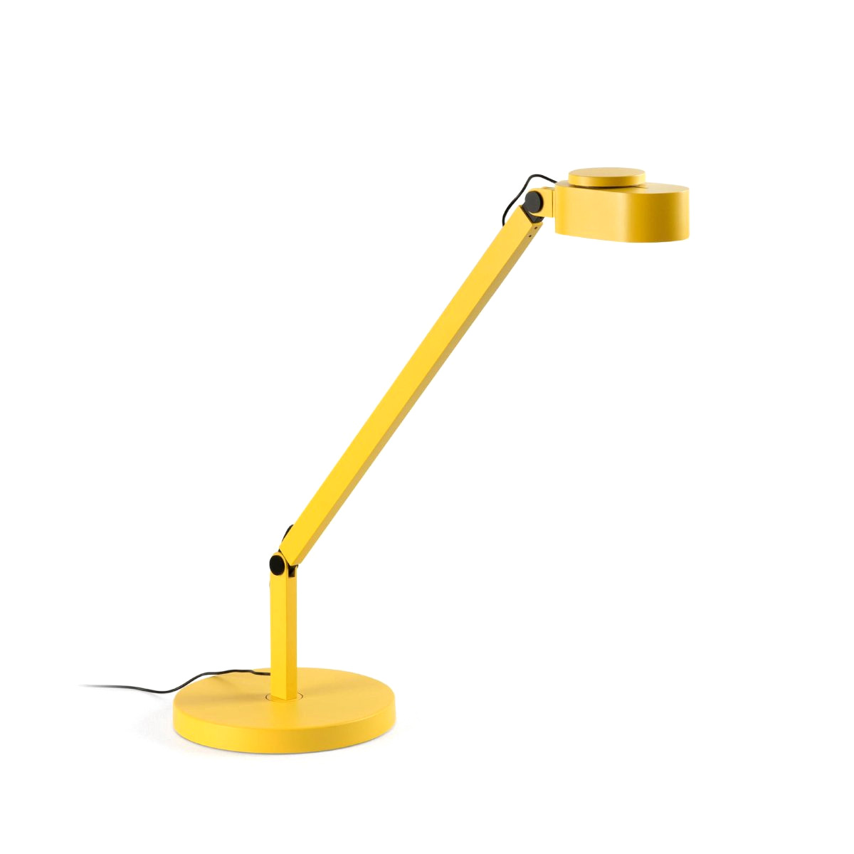 Inviting 86cm Jaune lampe de bureau De Faro Barcelona - La t&ecirc;te de lampe peut &ecirc;tre r&eacute;gl&eacute;e horizontalement et verticalement selon vos souhaits et la luminosit&eacute; et la temp&eacute;rature de couleur sont dimmables.