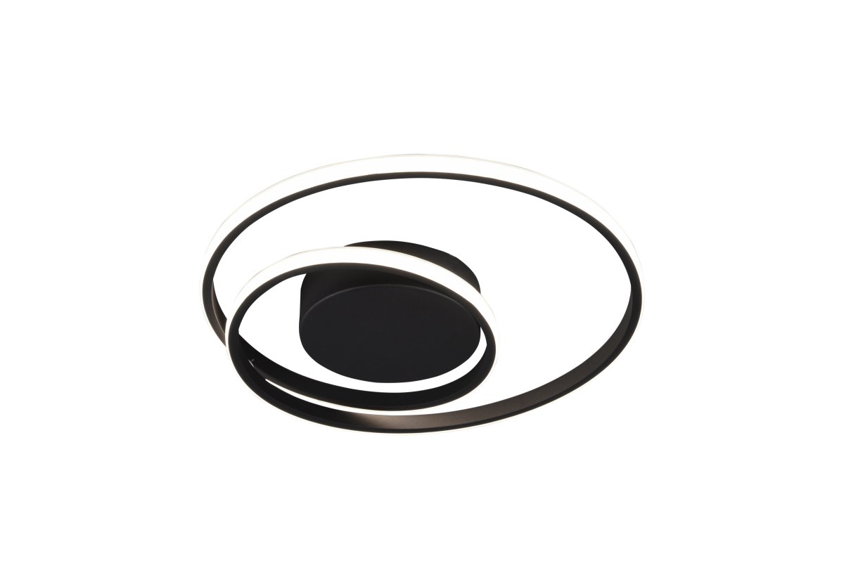 Zibella Ø40 Noir plafonnier De Trio Lighting - Le plafonnier Zibella cr&eacute;e une atmosph&egrave;re atmosph&eacute;rique avec ses effets de lumi&egrave;re doux et son design &eacute;l&eacute;gant et compl&egrave;te parfaitement les styles de d&eacute;coration int&eacute;rieure modernes.