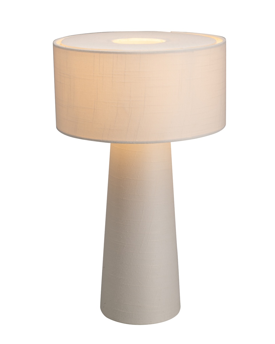 Linum 50cm Blanc lampe de table De By Rydéns - Linum est une lampe de table &eacute;l&eacute;gante et d&eacute;corative en lin blanc, qui apporte une touche de douceur et d'harmonie &agrave; votre int&eacute;rieur.
