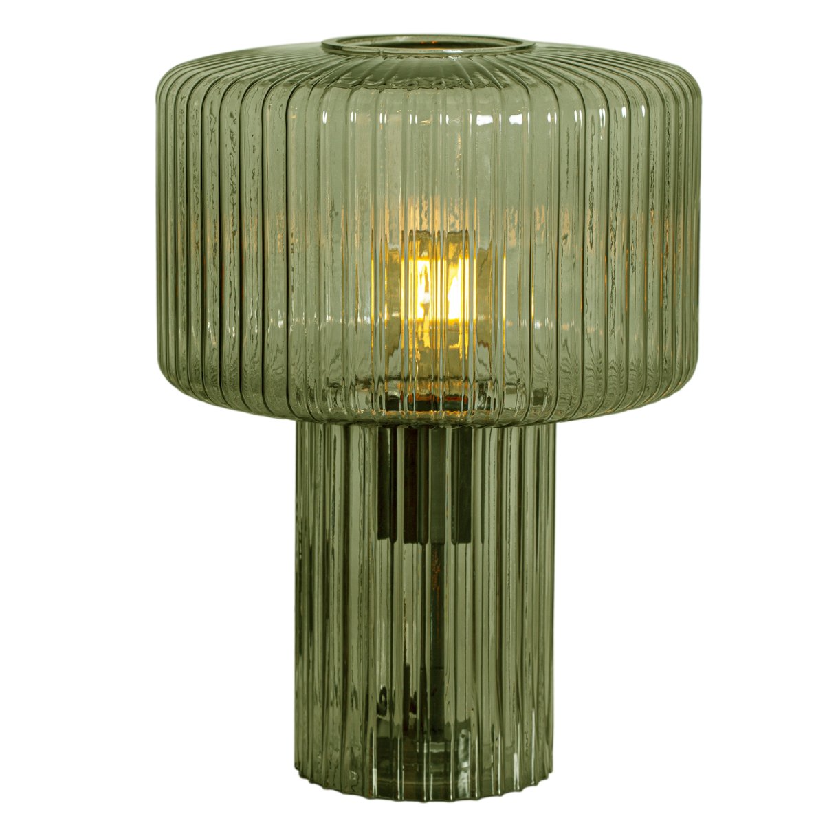 Kiera 35cm Vert lampe de table De Cottex - Allum&eacute;e, elle cr&eacute;e une atmosph&egrave;re chaleureuse et cosy.
