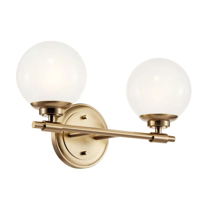 Benno 37cm Laiton lampe de salle de bain De Elstead Lighting - Elle utilise des ampoules G9 de 3&nbsp;W rempla&ccedil;ables, offrant un flux lumineux de 300&nbsp;lumens et une temp&eacute;rature de couleur de 3&nbsp;000&nbsp;K (non dimmable).