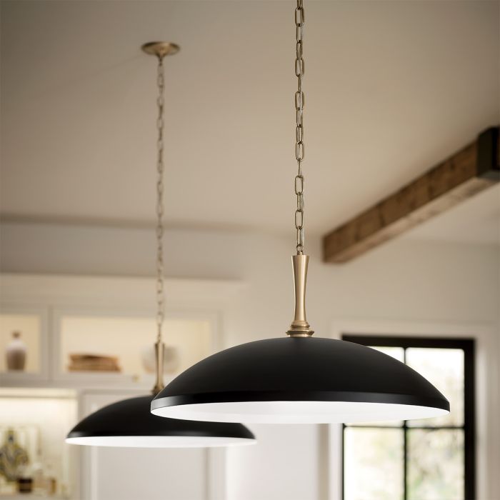 Delarosa Ø50 Noir/bronze suspension De Elstead Lighting - La suspension Delarosa est un luminaire &eacute;l&eacute;gant et imposant qui apporte une touche sp&eacute;ciale &agrave; n'importe quelle pi&egrave;ce.