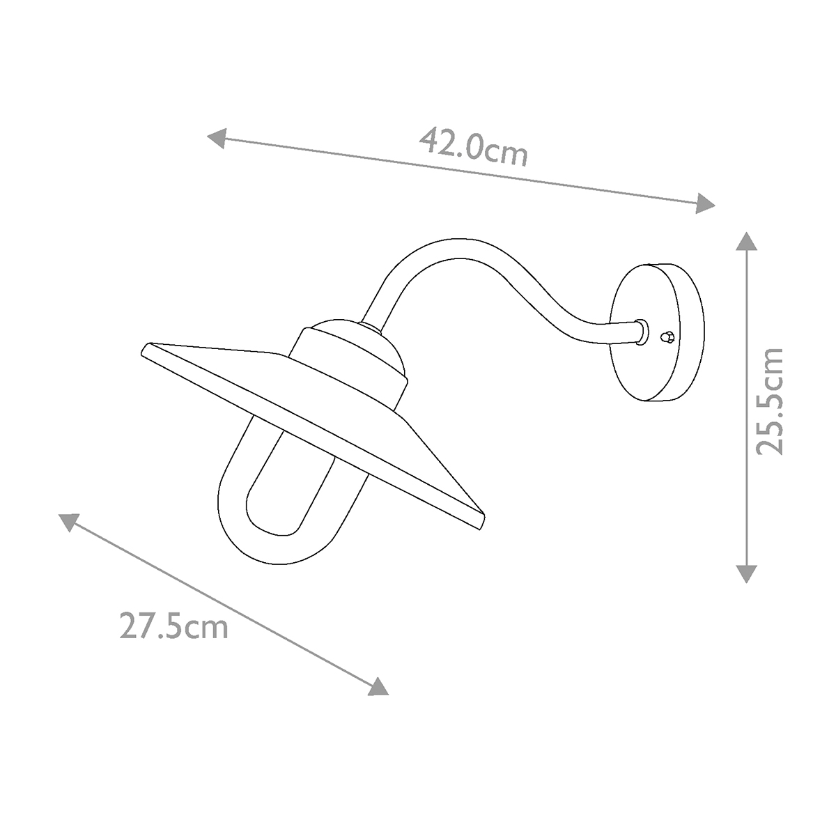 Klampenborg Ø28 bleu marine lampe d’extérieur De Elstead Lighting - Tillverkad av rostfritt st&aring;l i marinbl&aring; finish och glas, erbjuder den en robust konstruktion som st&aring;r emot v&auml;der och vind.