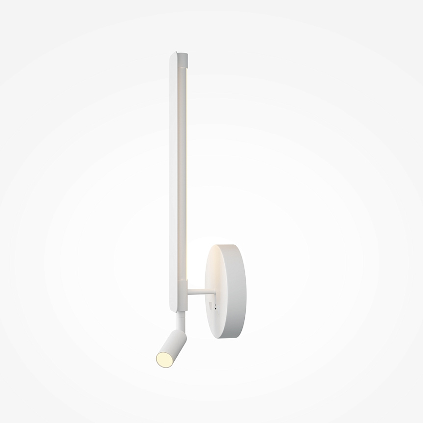 Combo 52cm Blanc lampe de lecture De Maytoni - &Agrave; l'aide de deux interrupteurs s&eacute;par&eacute;s, vous pouvez contr&ocirc;ler les lumi&egrave;res individuellement et r&eacute;gler la temp&eacute;rature de couleur du blanc chaud au blanc froid.