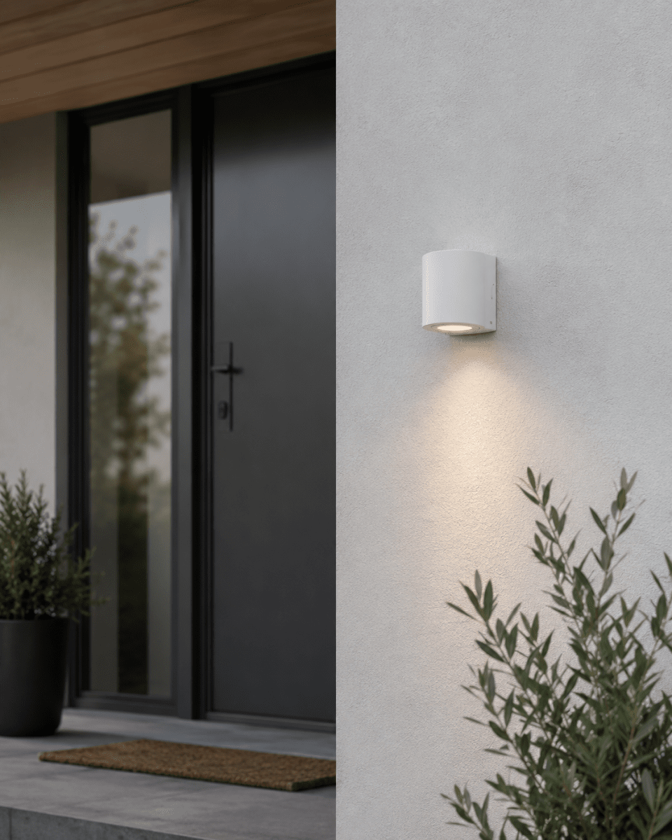 Tor Single Blanc lampe d’extérieur De Lampan - Lampan lyser fint ner p&aring; v&auml;ggen och skapar en h&auml;rlig atmosf&auml;r.