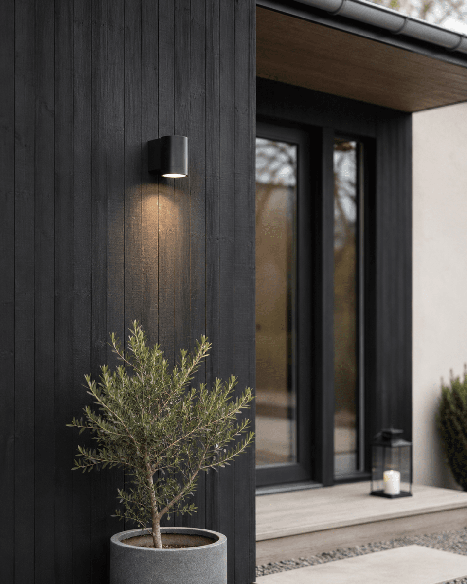 Oden Single Anthracite lampe d’extérieur De Lampan - Lampan lyser fint ner p&aring; v&auml;ggen och skapar en h&auml;rlig atmosf&auml;r.