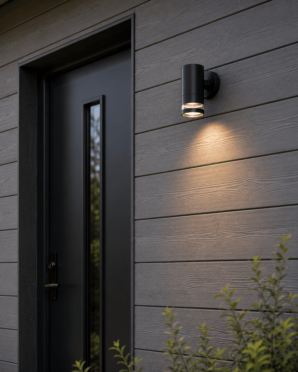 Cylinder Noir lampe d’extérieur De Lampan - Lampan lyser fint ner p&aring; v&auml;ggen och skapar en h&auml;rlig atmosf&auml;r.