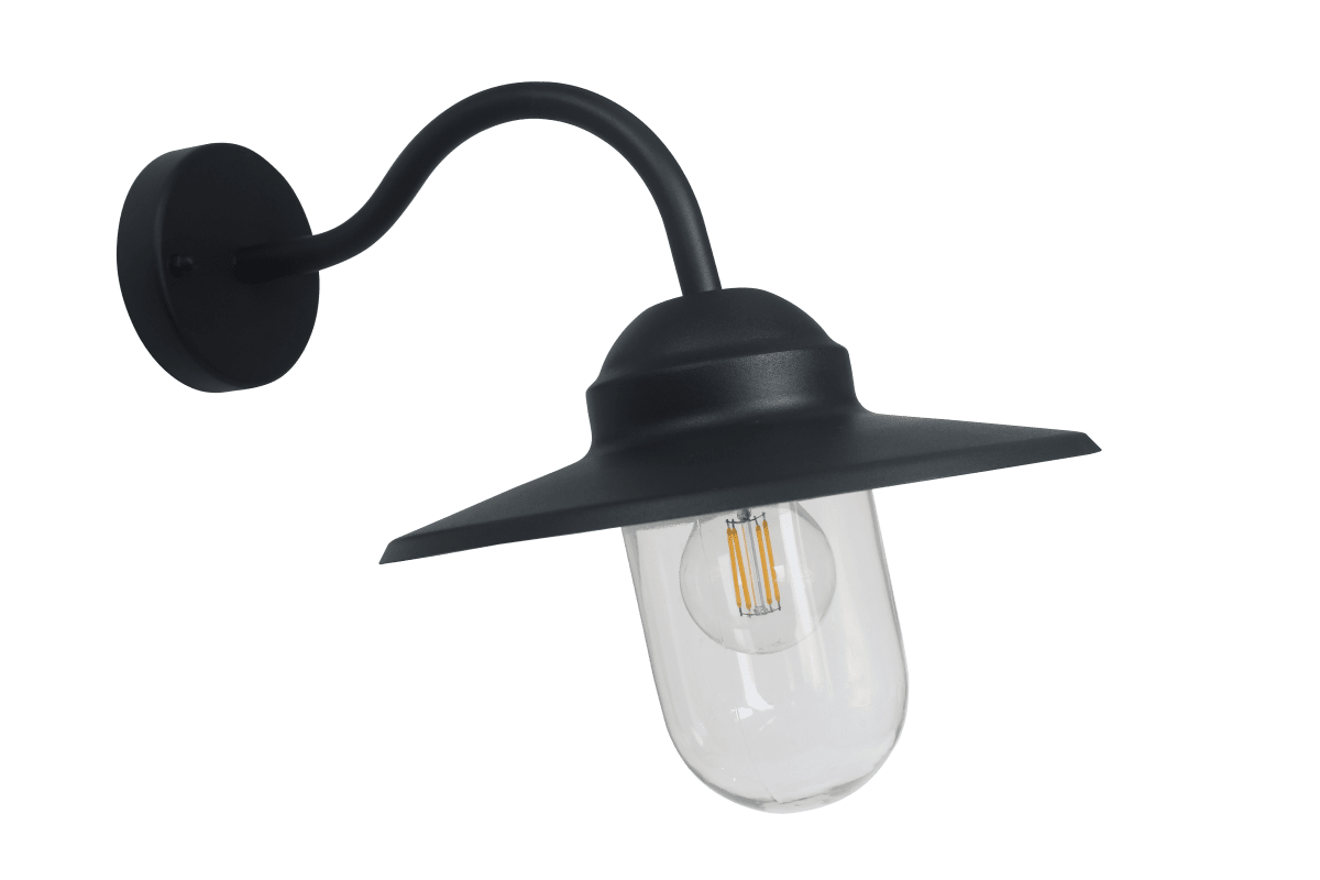 Ystad Noir lampe d’extérieur De Lampan - Ystad &auml;r en klassisk stallykta i svart f&auml;rg och klart glas.