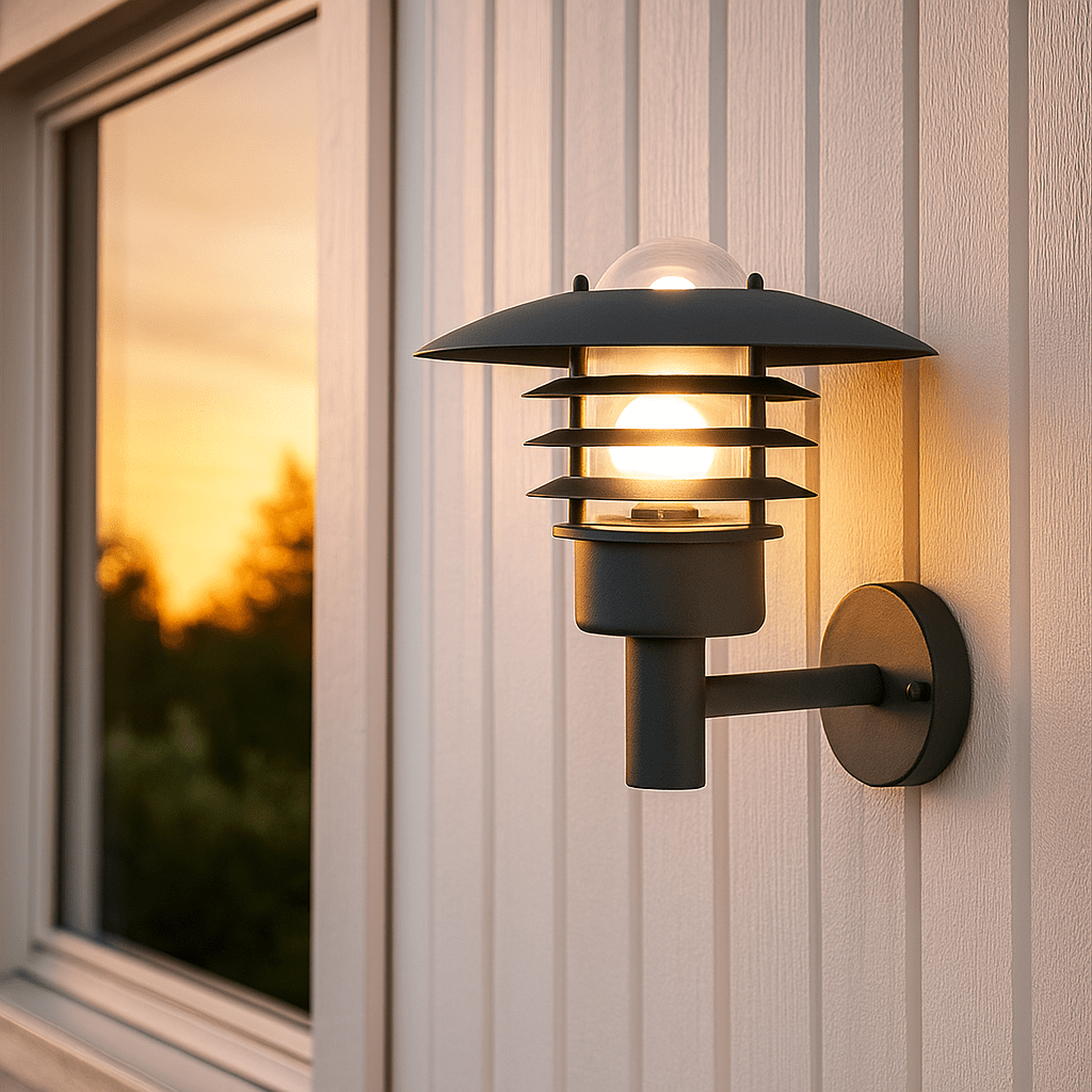 Kalmar Noir lampe d’extérieur De Nordic Lighting - Sa finition noire lui conf&egrave;re une allure &eacute;l&eacute;gante, tout en la rendant robuste et durable.