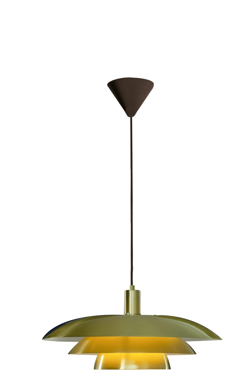 Epsilon Ø45 Laiton mat suspension De Aneta Lighting - Epsilon est livr&eacute; avec deux anneaux d&eacute;coratifs et des boutons.