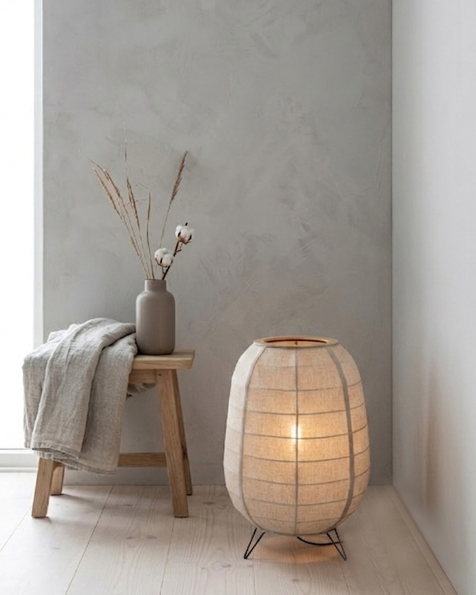 Delino Beige lampadaire De By Rydéns - Le lampadaire est fourni avec un c&acirc;ble en plastique noir de 2,5 m, un interrupteur au pied et une prise secteur.