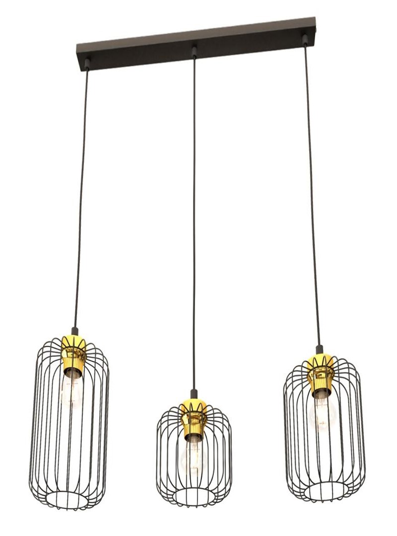 Vander 60cm Noir/Or suspension De Emibig Lighting - Vander est une suspension unique en acier de haute qualit&eacute; avec de beaux abat-jour aux d&eacute;tails dor&eacute;s qui cr&eacute;ent un beau jeu de lumi&egrave;re dans la pi&egrave;ce lorsque la lampe est allum&eacute;e.