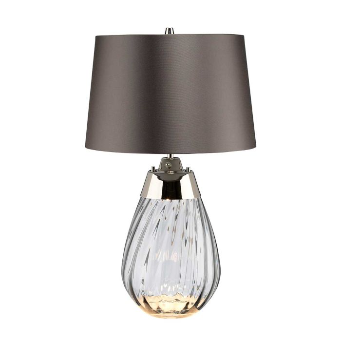 Lena 60cm Gris/fumé lampe de table De Elstead Lighting - Till basen ing&aring;r en utbytbar GU10 ljusk&auml;lla p&aring; 7W med 3000K varmvitt ljus och 620lm.