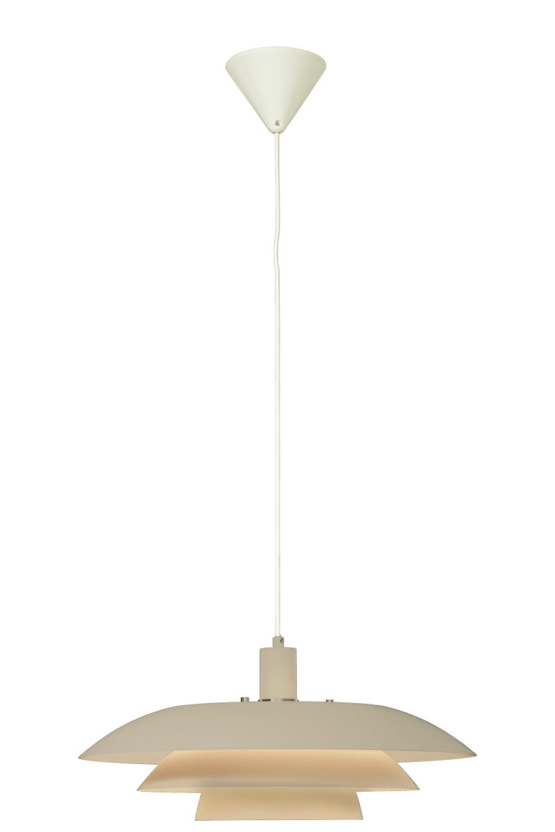 Epsilon 1 Ø45 Beige suspension De Aneta Lighting - Des détails interchangeables en chrome et en laiton mat sont inclus pour que vous puissiez choisir.