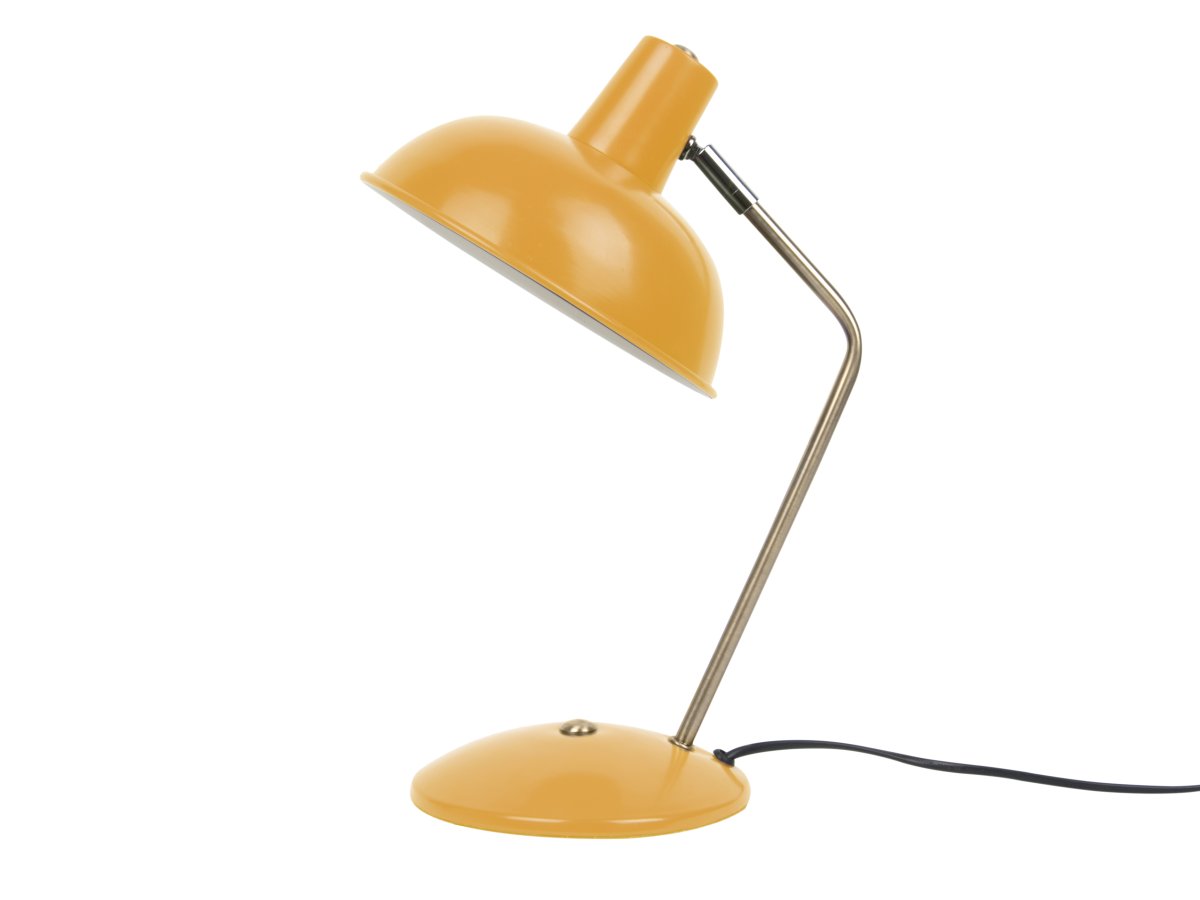 Hood 38cm Jaune lampe de bureau De Leitmotiv - La lampe trouve parfaitement sa place sur un bureau ou une table de chevet et sert &agrave; la fois de source de lumi&egrave;re pratique et d'&eacute;l&eacute;ment d&eacute;coratif raffin&eacute;.