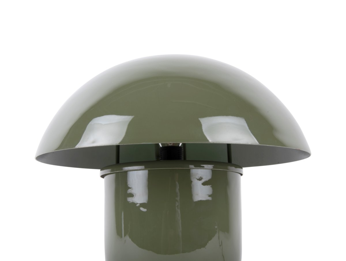 Mushroom 25cm Vert lampe de table De Leitmotiv - Sa forme originale, associée à une finition émaillée verte mate et brillante, lui confère une allure moderne et saisissante.