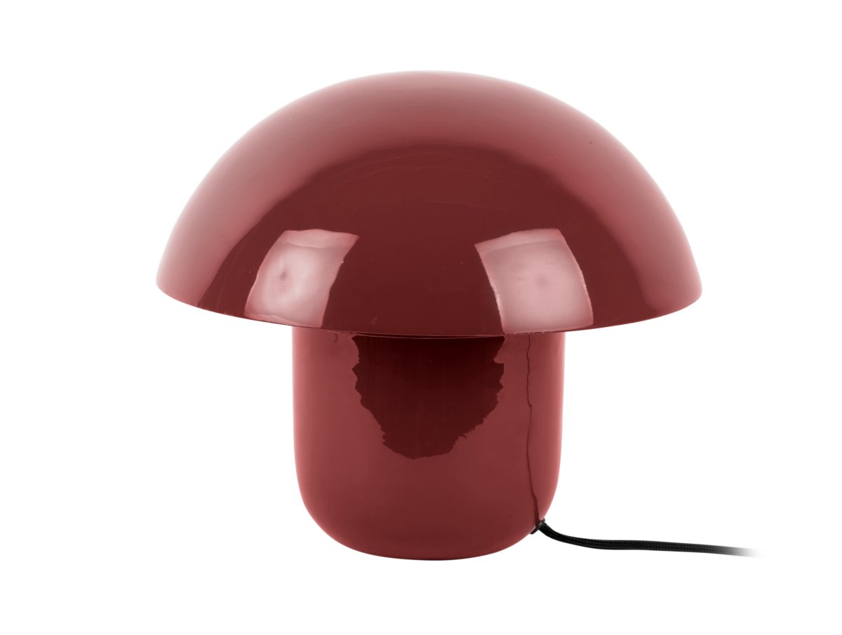Mushroom 25cm ROUGE lampe de table De Leitmotiv - Son dôme diffuse une lumière douce et non éblouissante vers le bas, créant ainsi une ambiance chaleureuse et intime.