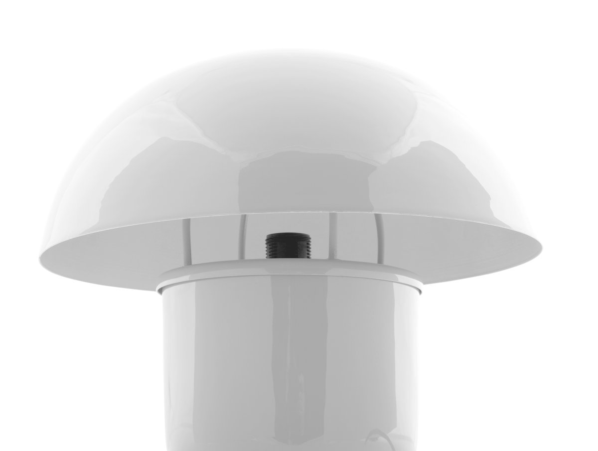 Mushroom 25cm Blanc lampe de table De Leitmotiv - L'abat-jour diffuse une lumière douce et non éblouissante vers le bas, créant ainsi une ambiance agréable et feutrée.