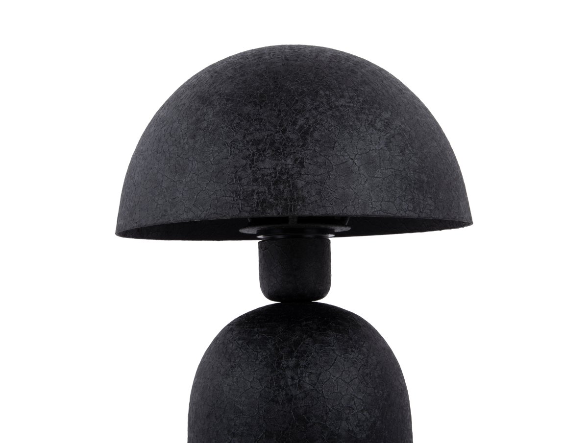 Boaz Mini 30cm Noir lampe de table De Leitmotiv - Elle est fournie avec un câble noir de 2 mètres, un interrupteur et une prise.