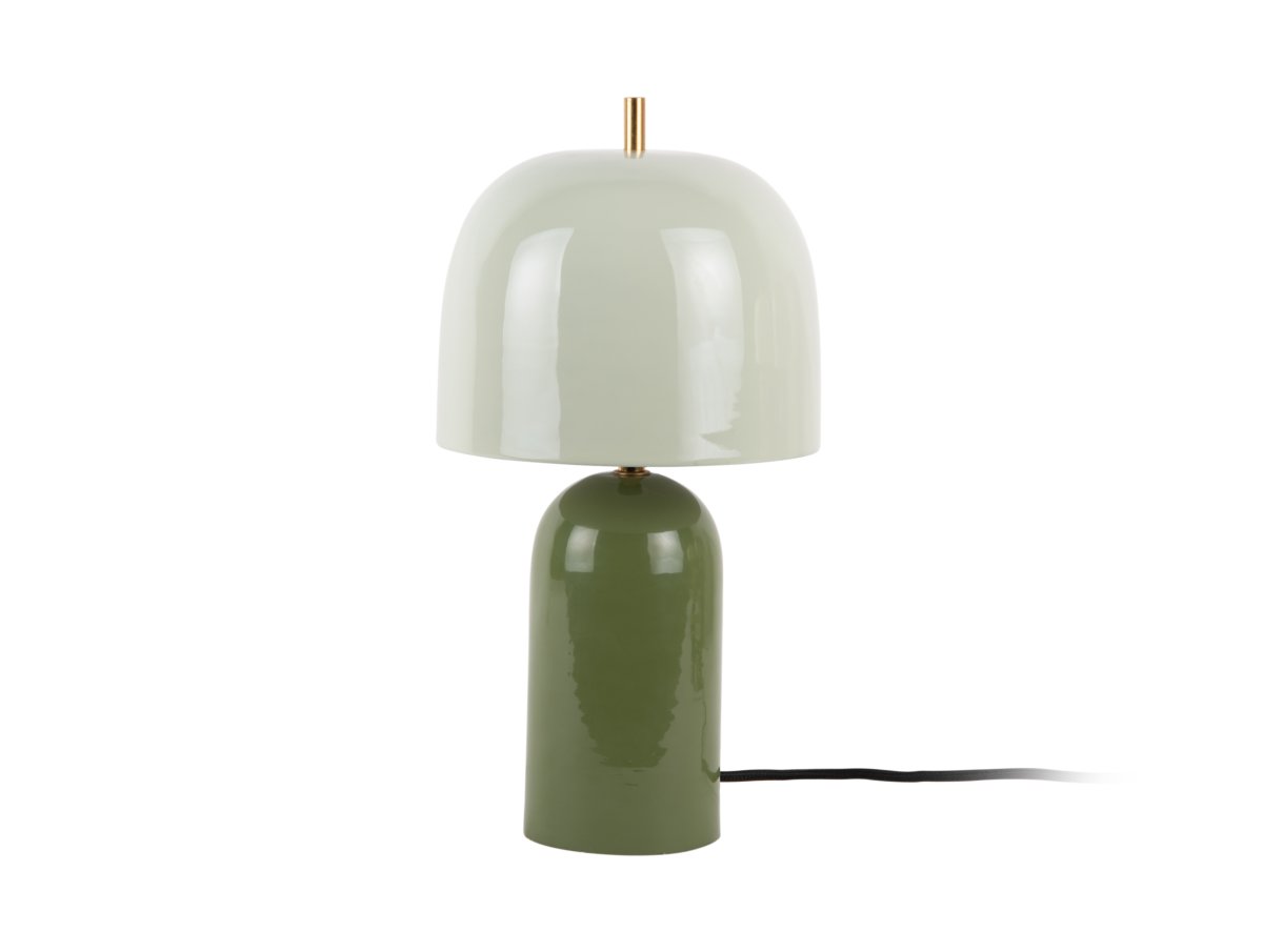 Rico 43cm Vert lampe de table De Leitmotiv - Elle est fournie avec un câble textile noir de 2 mètres, un interrupteur et une prise.