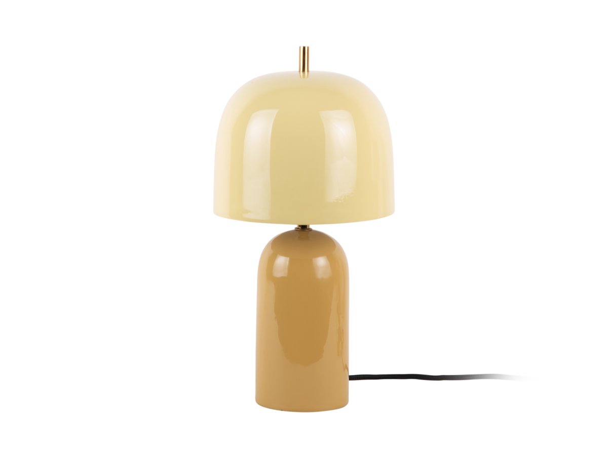 Rico 43cm Jaune lampe de table De Leitmotiv - Elle est fournie avec un câble textile noir de 2 mètres, un interrupteur et une prise.