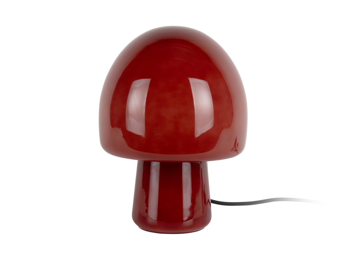 Gozar 27cm ROUGE lampe de table De Leitmotiv - Sa forme de champignon délicate et sa finition brillante assurent une répartition agréable de la lumière et une harmonie visuelle.