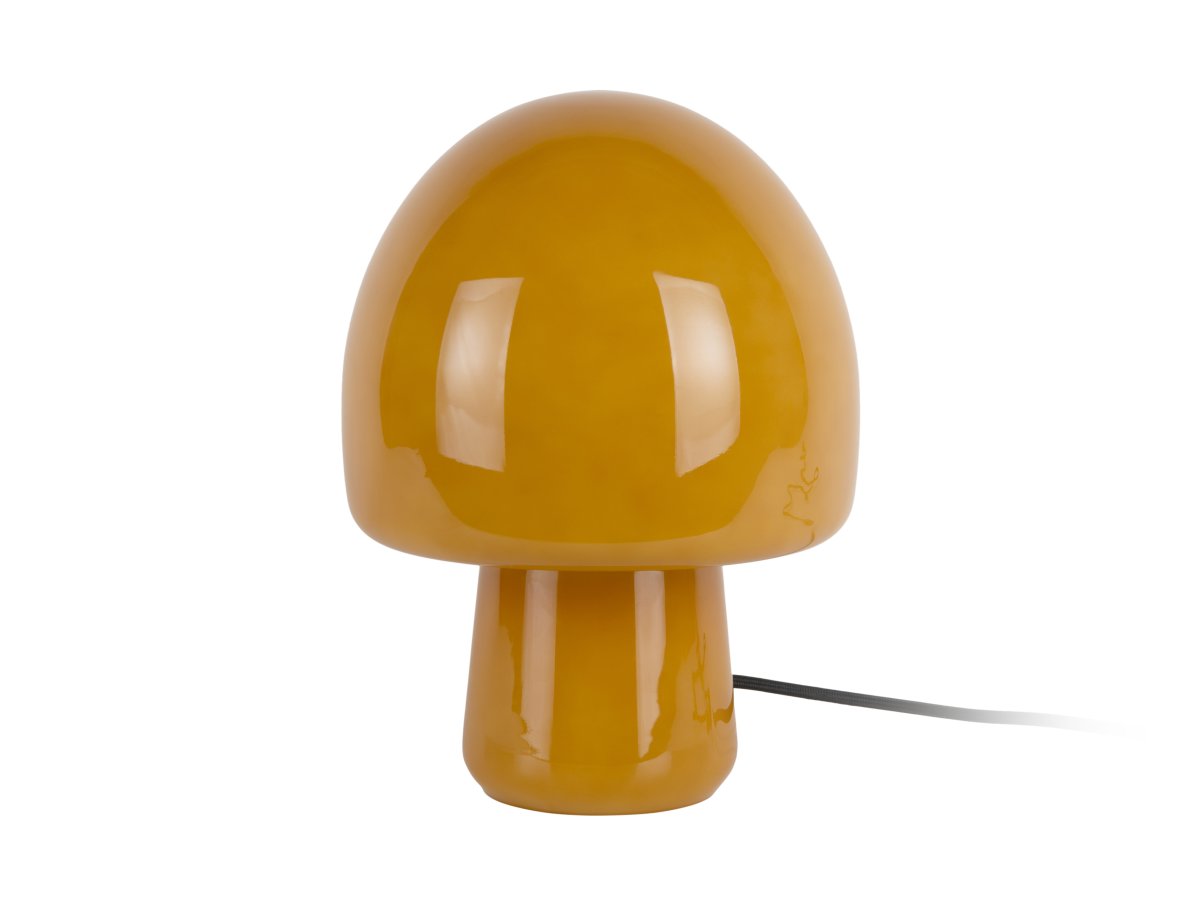 Gozar 27cm Jaune lampe de table De Leitmotiv - Sa forme délicate de champignon et sa surface brillante assurent une répartition agréable de la lumière et une harmonie visuelle.