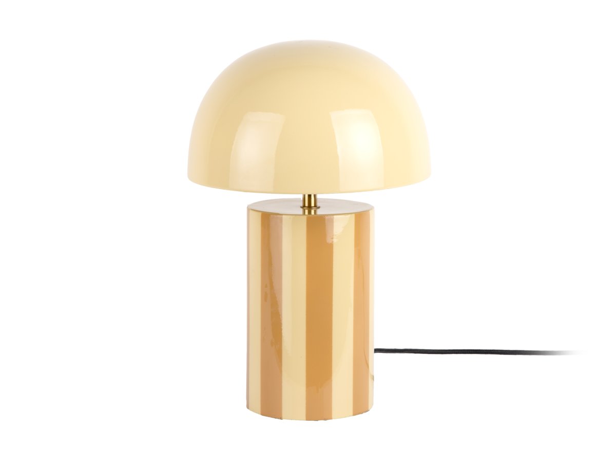 Rayado 34cm Jaune lampe de table De Leitmotiv - Elle est fournie avec un câble textile noir de 2 mètres, un interrupteur et une prise.