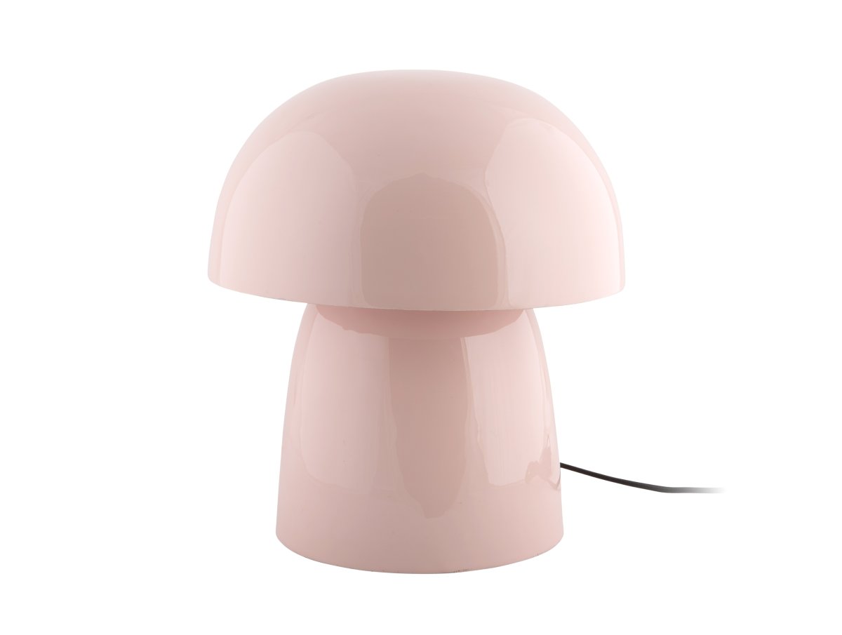 Masivo Seta 34cm Rose lampe de table De Leitmotiv - Ses dimensions généreuses et sa forme de champignon aux courbes douces lui confèrent une présence à la fois apaisante et expressive.