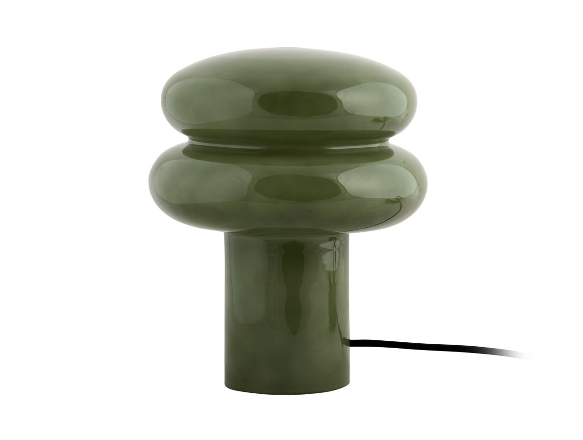 Incesante 24cm Vert lampe de table De Leitmotiv - Incesante est une lampe de table sculpturale en verre, dotée d'un abat-jour vert profond qui diffuse une lumière chaude et tamisée.