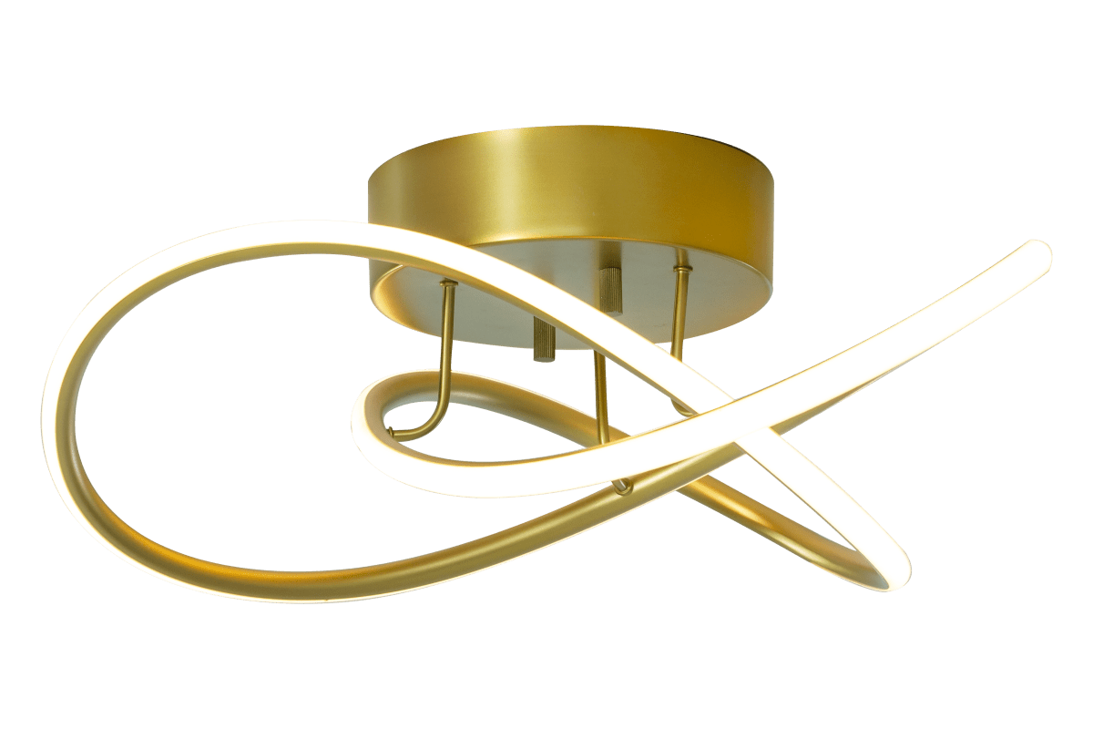  Roller Ø50 Or plafonnier De Aneta Lighting - L'éclairage LED intégré est réglable sur trois niveaux et diffuse une lumière blanche chaude et uniforme.