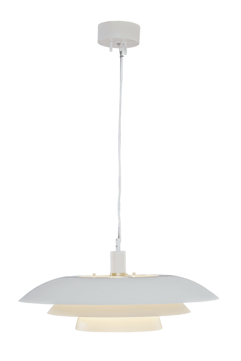 Epsilon Ø56 Blanc mat suspension De Aneta Lighting - Epsilon est fourni avec deux jeux de bagues et de boutons d&eacute;coratifs.