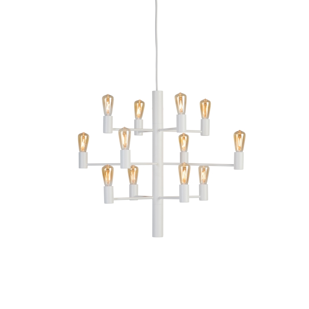 Manola 12 Ø60 Blanc suspension De Herstal - Manola est un lustre &eacute;l&eacute;gant &agrave; 12 bras.
