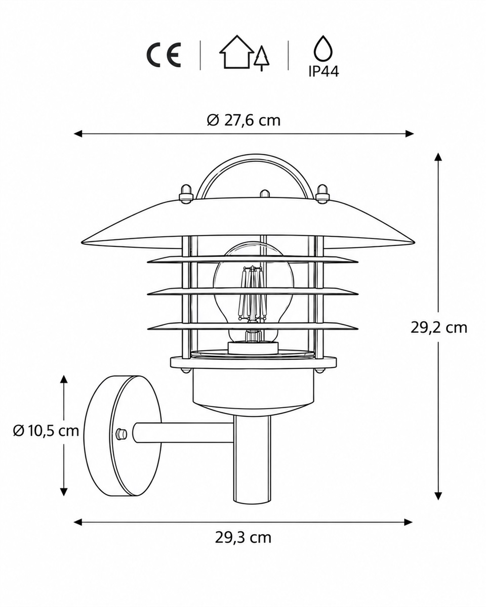 Kalmar Noir lampe d’extérieur De Nordic Lighting - L'applique murale Kalmar est un luminaire d'ext&eacute;rieur classique et &eacute;l&eacute;gant, fabriqu&eacute; en aluminium et en verre transparent.