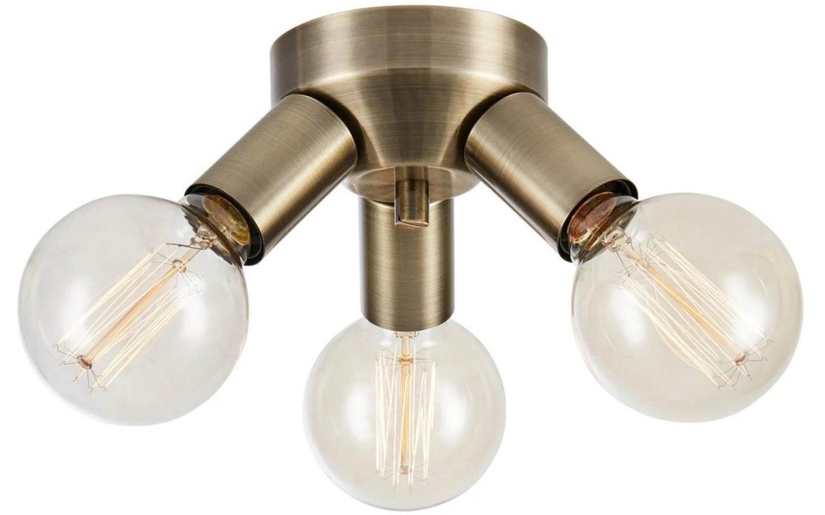 Mazzo 3 Laiton antique spot De Markslöjd - Pour un r&eacute;sultat optimal, trois ampoules sph&eacute;riques d&eacute;coratives sont incluses.