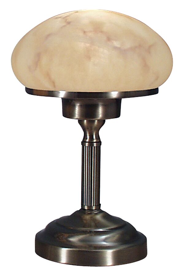 August 28cm Laiton antique lampe de table De Aneta Lighting - Avec son design classique en métal antique et son bel abat-jour semblable à de l'albâtre, il émet une lumière chaude et agréable qui crée une atmosphère accueillante dans n'importe quelle pièce.