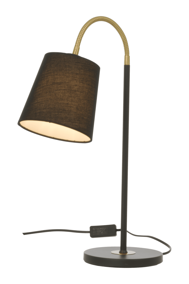 Ljusdal 50cm Noir lampe de bureau De Aneta Lighting - Le bras flexible permet de diriger facilement la lumière là où vous en avez besoin, faisant de Ljusdal un choix fonctionnel et élégant pour votre maison.