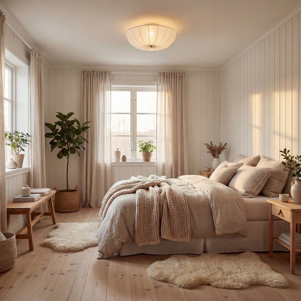Lady Ø45 Blanc plafonnier De Aneta Lighting - La lampe de table &laquo; Lady &raquo; s&eacute;duit par sa forme douce et &eacute;l&eacute;gante, o&ugrave; le tissu &eacute;pouse d&eacute;licatement la structure m&eacute;tallique.