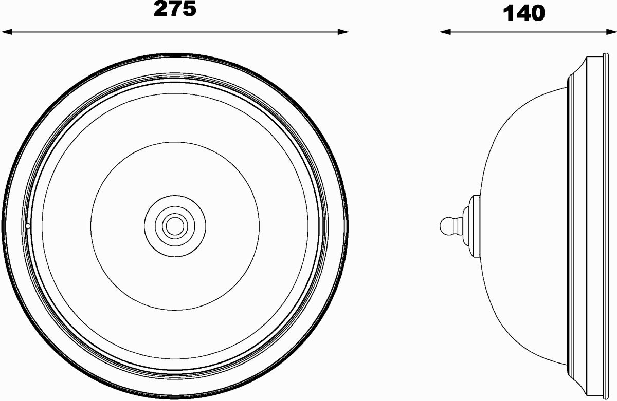 Napoli Ø28 Chrome lampe de salle de bain De Aneta Lighting - Fix&eacute; au plafond avec des vis et avec une connexion &eacute;lectrique fixe.