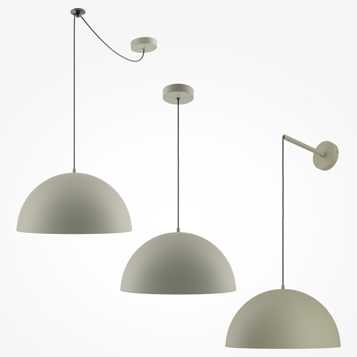 Basic colors Ø35 Gris suspension De Maytoni - Avec son abat-jour en forme de croissant dans un ton neutre élégant, il émet une lumière dirigée et agréable qui crée une atmosphère moderne et harmonieuse.