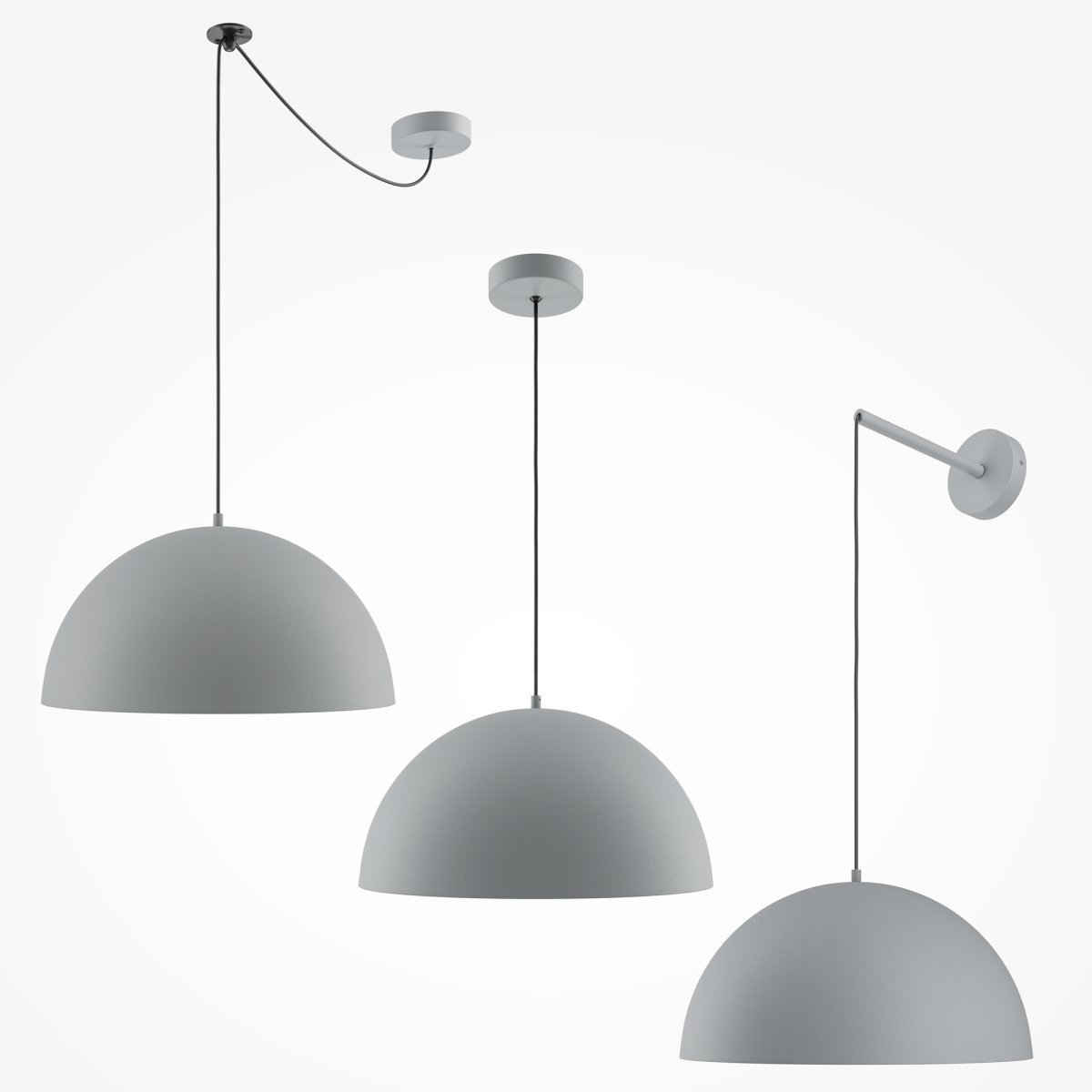 Basic colors Ø35 Gris suspension De Maytoni - Avec son abat-jour en forme de croissant dans un ton neutre élégant, il émet une lumière dirigée et agréable qui crée une atmosphère moderne et harmonieuse.