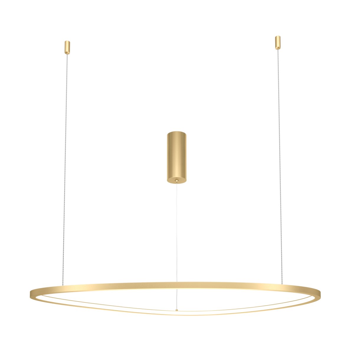 Glint Ø80 Laiton suspension De Maytoni - Le cadre en laiton élégant et rond est suspendu avec élégance à des fils fins et donne l'impression de flotter, créant une sensation de légèreté et d'espace dans votre maison.