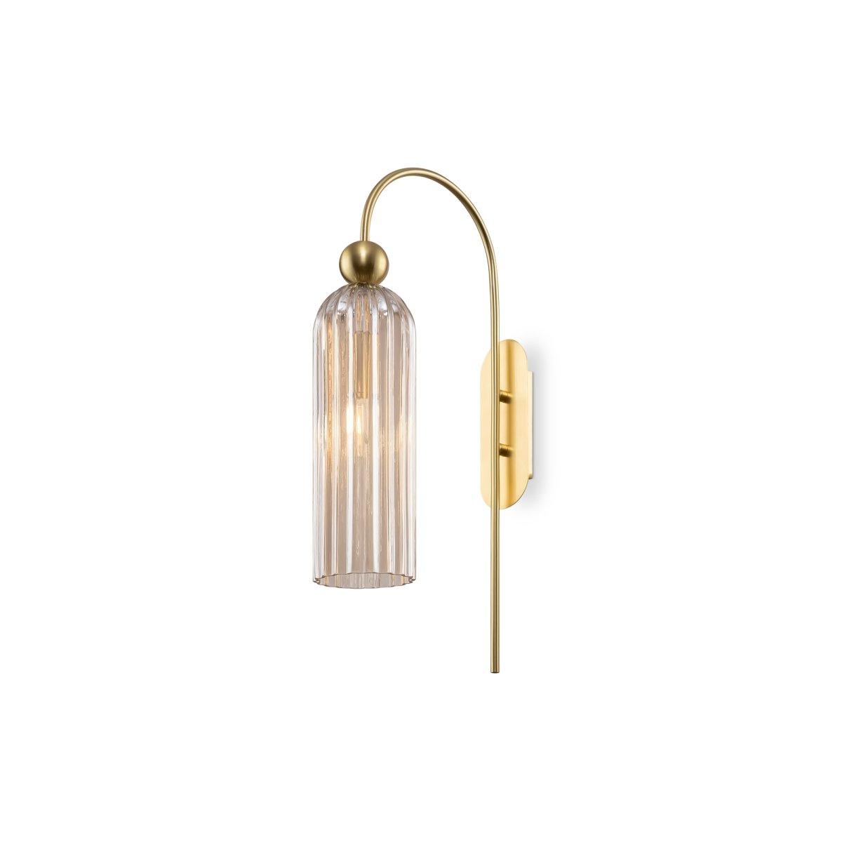 Antic 55cm Or applique murale De Maytoni - L'abat-jour en verre nervuré émet une lumière chaude et agréable, créant une atmosphère accueillante dans n'importe quelle pièce.