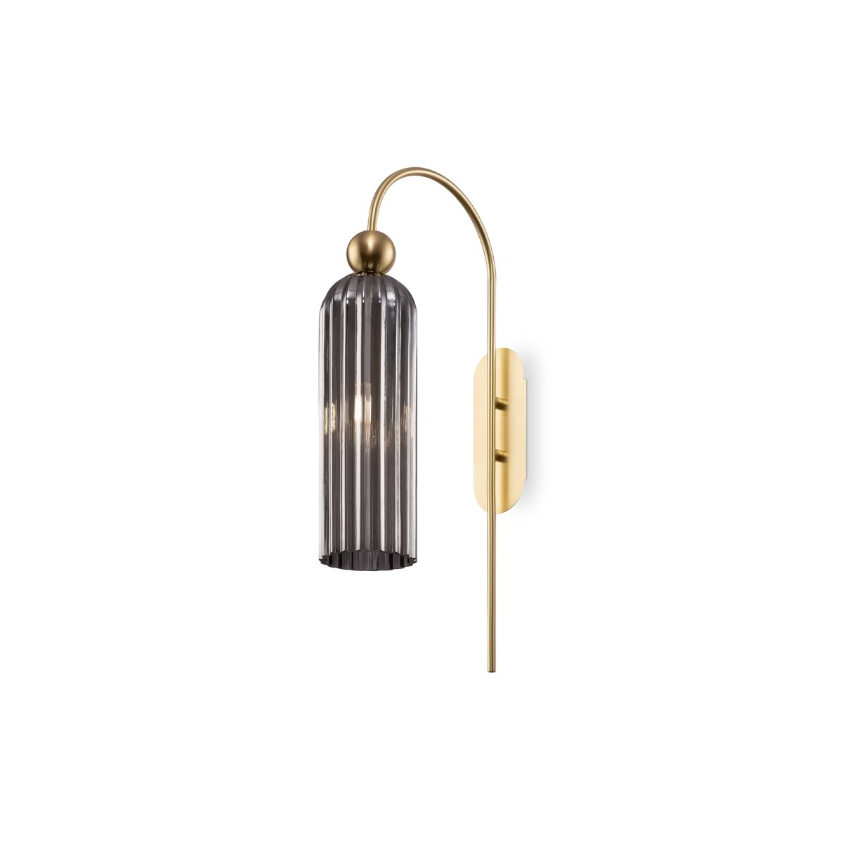 Antic 54cm Fumée applique murale De Maytoni - L'abat-jour en verre nervuré émet une lumière chaude et agréable, créant une atmosphère accueillante dans n'importe quelle pièce.