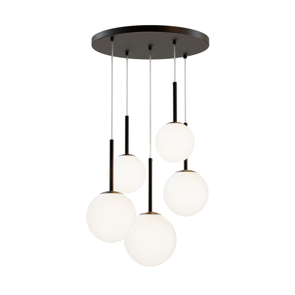 Basic form Ø45 Noir suspension De Maytoni - La conception suspendue de la lampe fournit une lumière douce et uniforme qui améliore l'atmosphère et crée une ambiance agréable.