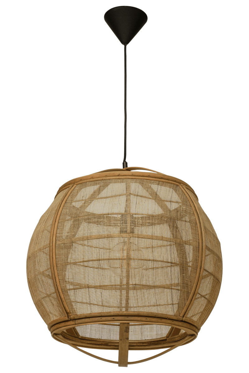 Borneo Ø50 Nature suspension De Aneta Lighting - L'abat-jour fait main filtre la lumière de la source lumineuse et diffuse une lumière douce et agréable dans la pièce.